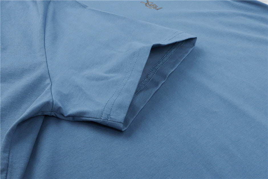 Camiseta Masculina de Algodão Com Gola V - Loja2