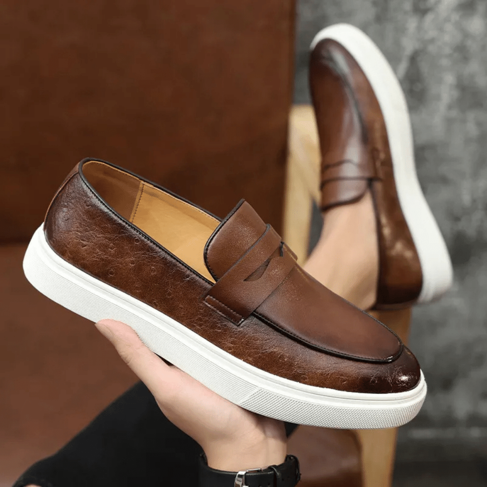 Mocassim Slip On Masculino de Couro Reine - Loja2