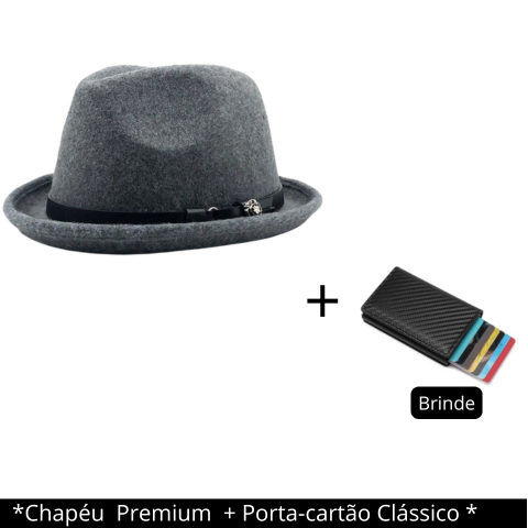 Chapéu Masculino Elegante de Lã + BRINDE