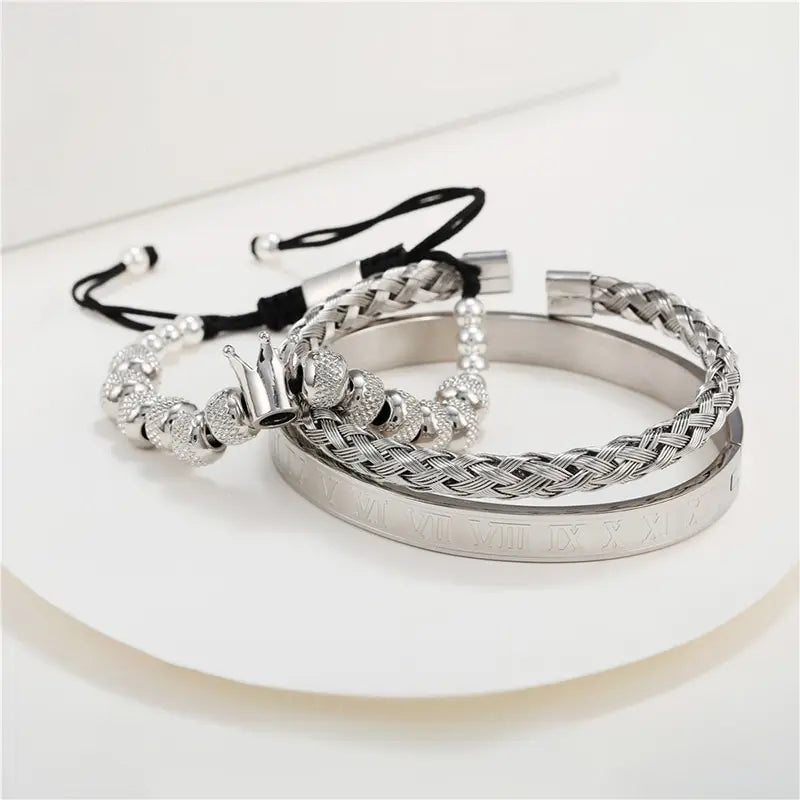 Kit Pulseiras Masculinas de Luxo Galliano Roman GL03 - Loja2