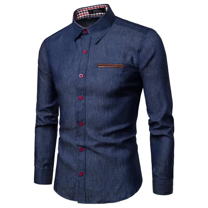 Camisa Social Jeans Slim -falcane - Loja2
