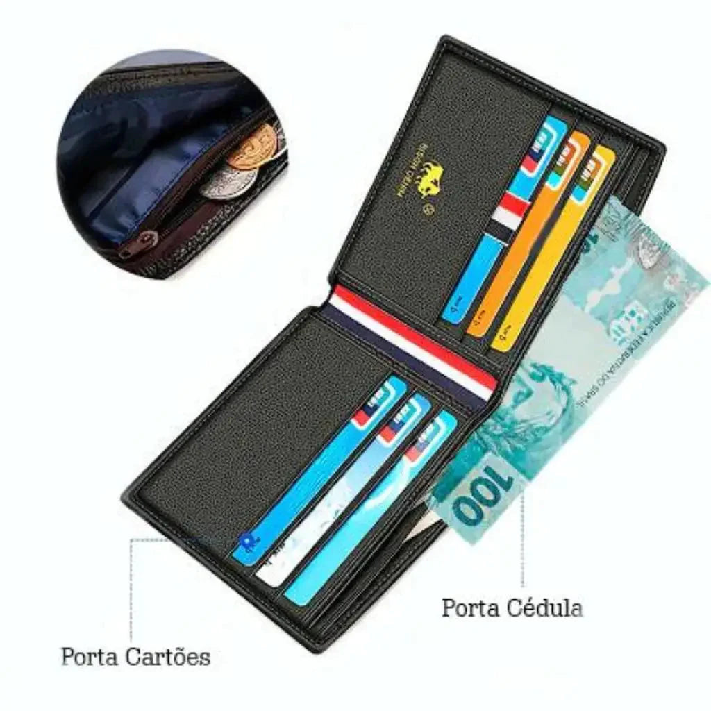 Carteira Masculina Couro Slim Pelegrin - Loja2