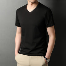 Camiseta Masculina de Algodão Com Gola V - Loja2