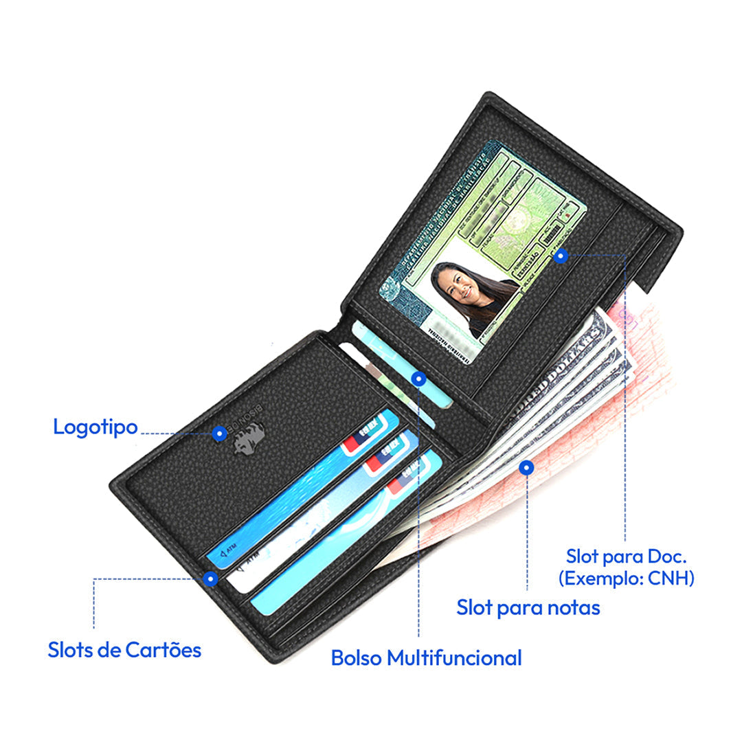 Carteira Couro Masculina Legítimo - Loja2