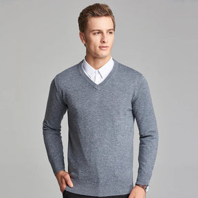 Suéter Masculino Business Gola V - Loja2