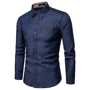 Camisa Social Jeans Slim -falcane - Loja2