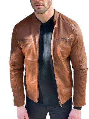 Jaqueta de Couro Masculina Premium  + brinde